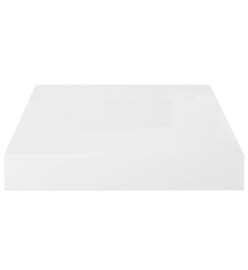 Étagère murale flottante 2 pcs Blanc brillant 23x23,5x3,8cm MDF