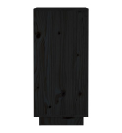 Buffet Noir 31,5x34x75 cm Bois massif de pin