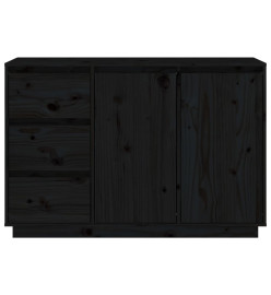 Buffet Noir 111x34x75 cm Bois massif de pin