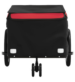 Remorque de vélo noir et rouge 30 kg fer