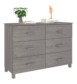 Buffet HAMAR Gris clair 113x40x80 cm Bois massif de pin