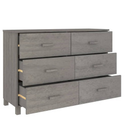 Buffet HAMAR Gris clair 113x40x80 cm Bois massif de pin