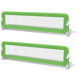 Barrière de lit de sécurité pour tout-petits 2pcs Vert 150x42cm