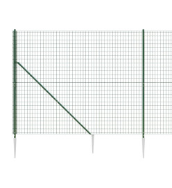 Clôture en treillis métallique et piquet d'ancrage vert 2,2x10m