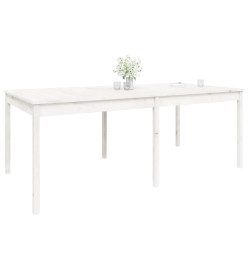 Table de jardin blanc 203,5x100x76 cm bois massif de pin