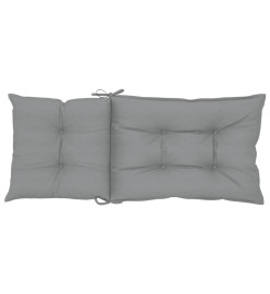 Coussins de chaise de jardin à dossier haut lot de 6 gris tissu