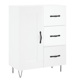 Buffet haut Blanc brillant 69,5x34x180 cm Bois d'ingénierie