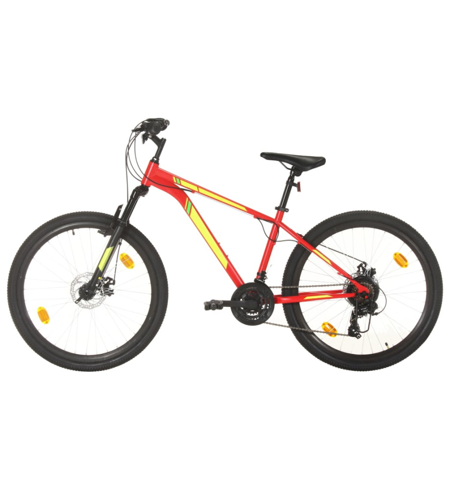 Vélo de montagne 21 vitesses Roues de 27,5 pouces 38 cm Rouge