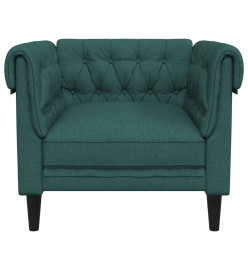 Fauteuil Chesterfield vert foncé tissu