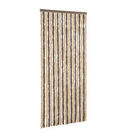 Rideau anti-mouches marron foncé et beige 90x220 cm chenille