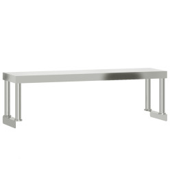 Table de travail de cuisine avec étagère 110x55x120 cm inox