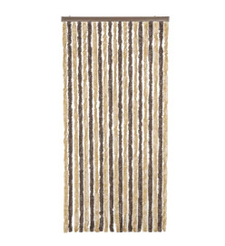 Rideau anti-mouches marron foncé et beige 100x200 cm chenille