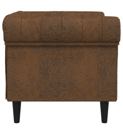 Fauteuil Chesterfield marron tissu