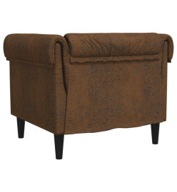 Fauteuil Chesterfield marron tissu