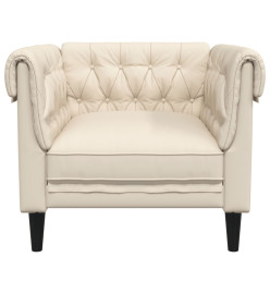 Fauteuil Chesterfield crème tissu