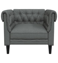 Fauteuil Chesterfield gris foncé tissu