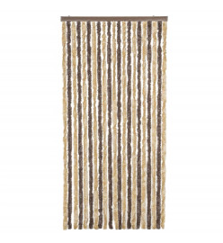 Rideau anti-mouches marron foncé et beige 56x185 cm chenille