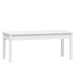 Banc de jardin blanc 109x44x45 cm bois massif de pin