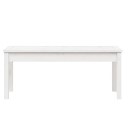 Banc de jardin blanc 109x44x45 cm bois massif de pin