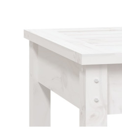 Banc de jardin blanc 109x44x45 cm bois massif de pin