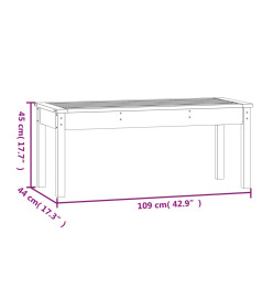 Banc de jardin blanc 109x44x45 cm bois massif de pin