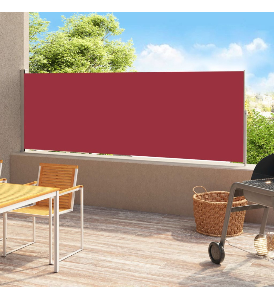 Auvent latéral rétractable de patio 180x500 cm Rouge