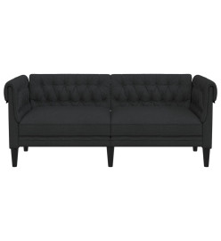 Canapé Chesterfield 2 places noir tissu