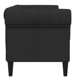 Canapé Chesterfield 2 places noir tissu