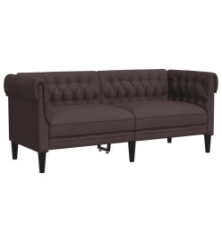 Canapé Chesterfield 2 places marron foncé tissu