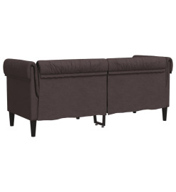 Canapé Chesterfield 2 places marron foncé tissu