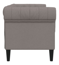 Canapé Chesterfield 2 places taupe tissu