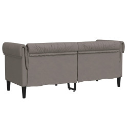 Canapé Chesterfield 2 places taupe tissu