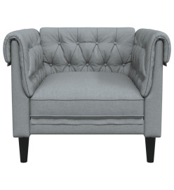 Fauteuil Chesterfield gris clair tissu