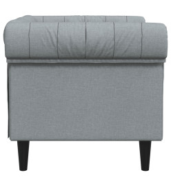 Fauteuil Chesterfield gris clair tissu