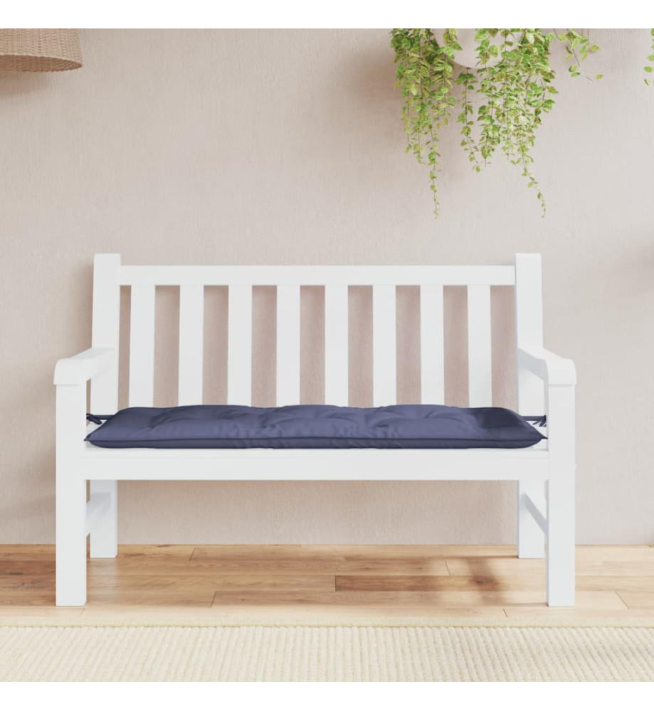 Coussin de banc de jardin bleu marine 120x50x7 cm tissu oxford