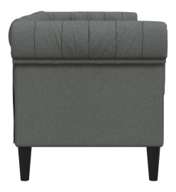 Canapé Chesterfield 2 places gris foncé tissu