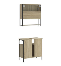 Ensemble de meubles de salle de bain 2 pcs chêne sonoma