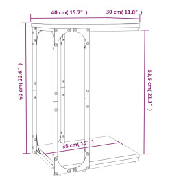 Table d'appoint Sonoma gris 40x30x60 cm Bois d'ingénierie