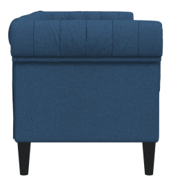 Canapé Chesterfield 2 places bleu tissu