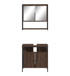 Ensemble de meubles de salle de bain 2 pcs Chêne marron