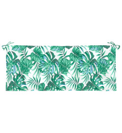 Coussin de banc de jardin motif de feuilles 120x50x7 cm