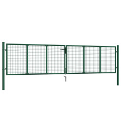 Portail en treillis de jardin Acier 400 x 100 cm Vert