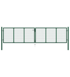 Portail en treillis de jardin Acier 400 x 75 cm Vert