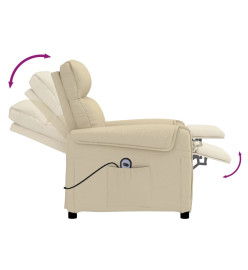 Fauteuil inclinable électrique Crème Tissu