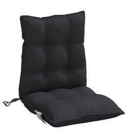 Coussins de chaise à dossier bas lot de 6 noir tissu oxford