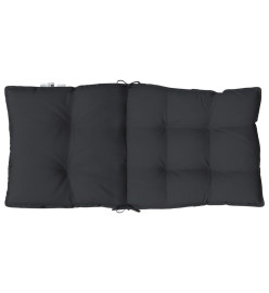 Coussins de chaise à dossier bas lot de 6 noir tissu oxford