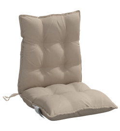 Coussins de chaise à dossier bas lot de 4 taupe tissu oxford