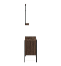 Ensemble d'armoires de salle de bain 2 pcs chêne marron