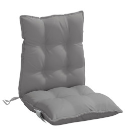 Coussins de chaise à dossier bas lot de 4 gris tissu oxford