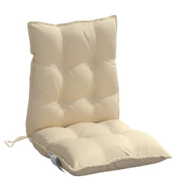 Coussins de chaise à dossier bas lot de 2 beige tissu oxford